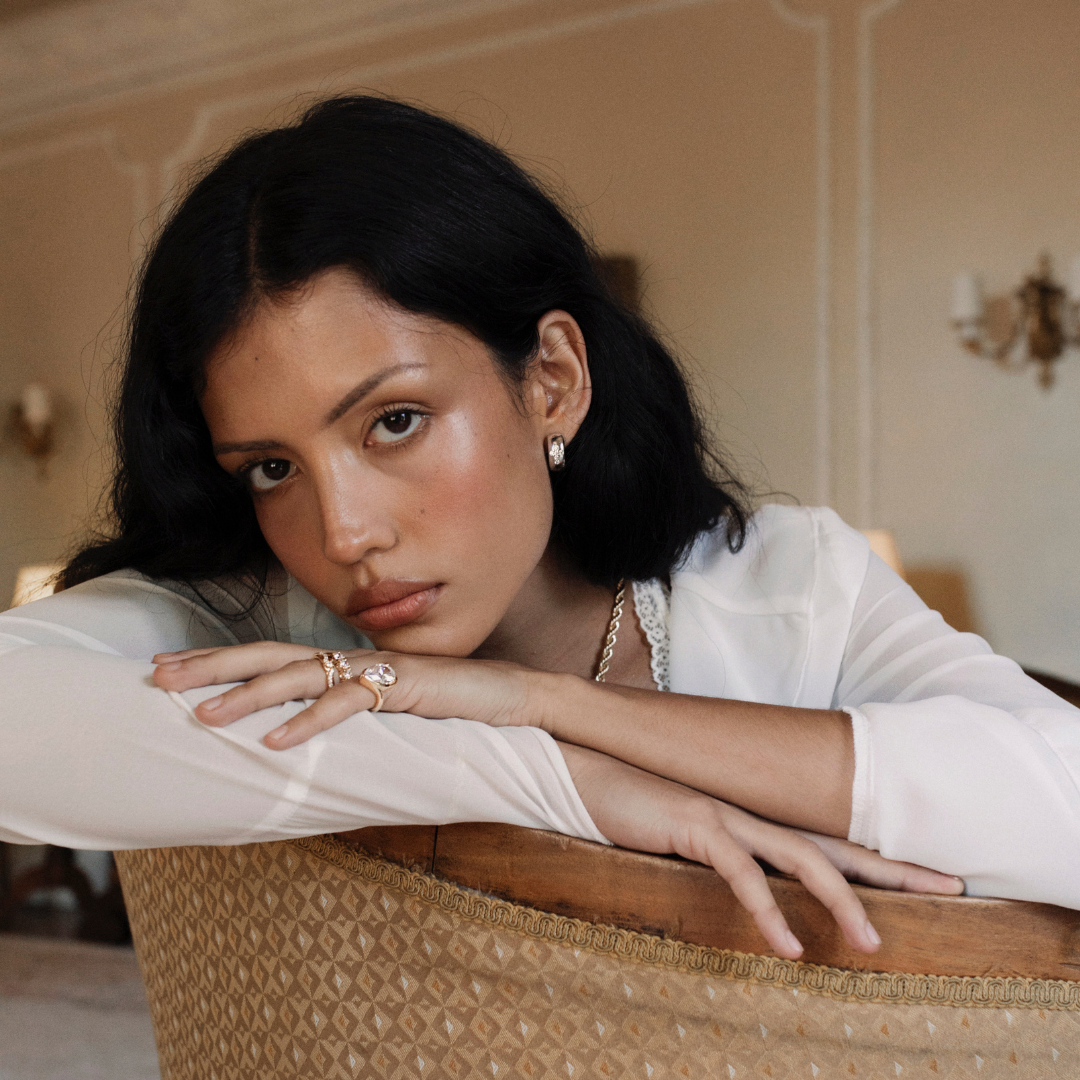 Chloe Cross Huggie Earrings